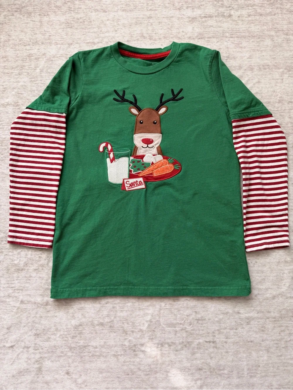 Gymboree Green Holiday Reindeer Layered-Look Long Sleeve Tee